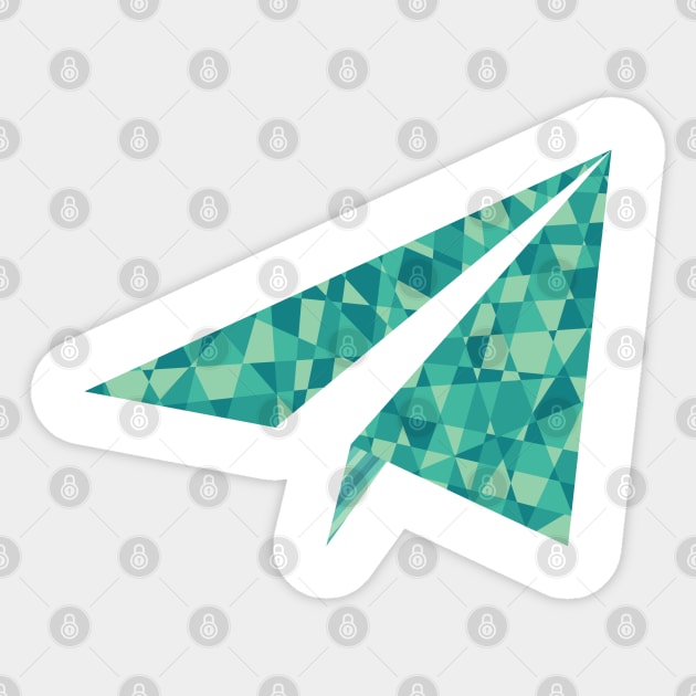 Geometric Minimal LowPoly Art Airplane Sticker by ElusiveIntro